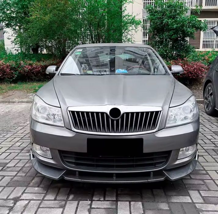 Губа бампер Skoda Octavia накладка на бампер Шкода Октавия юбка бампера сплитер обвес элерон шкода