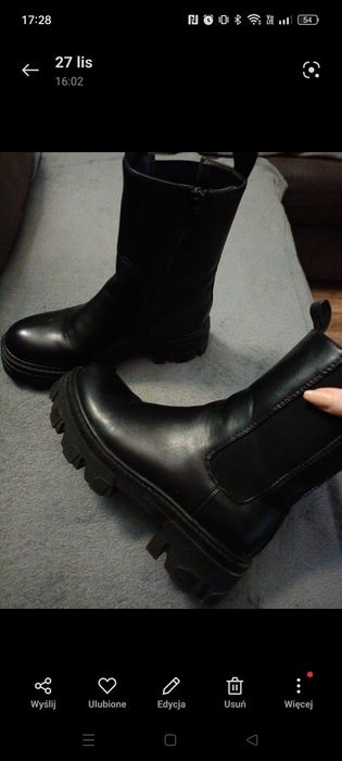 Botki wysokie grubą podeszwa