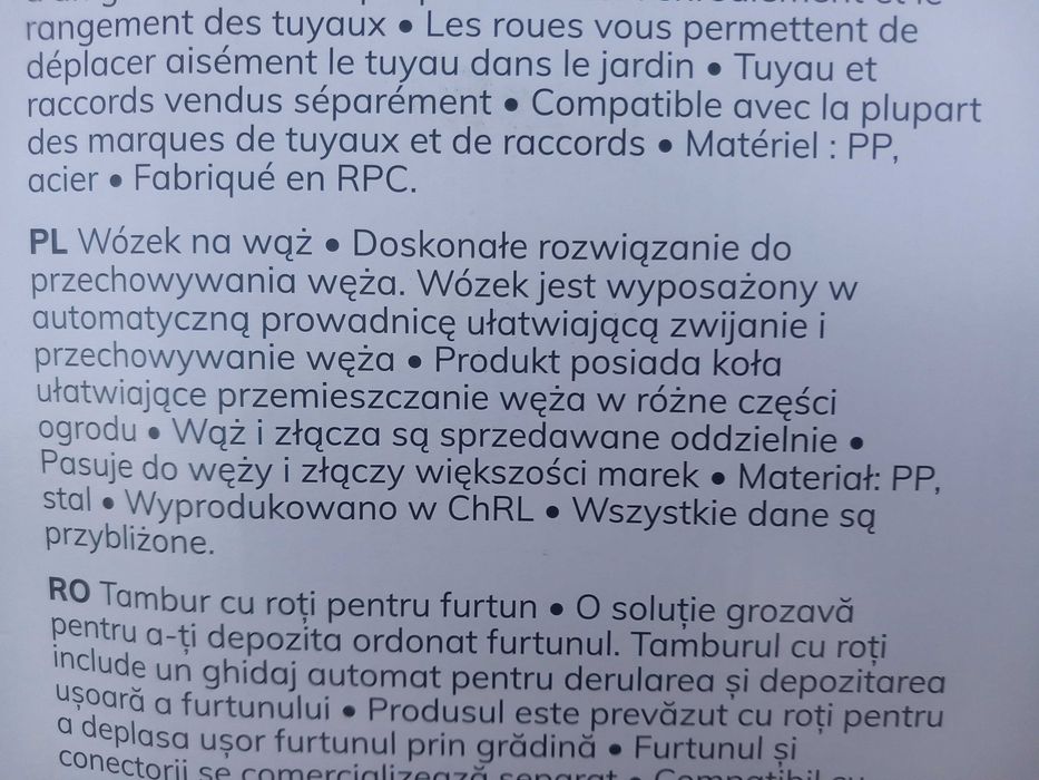 Wózek na wąż ogrodowy na kółkach 40 verve