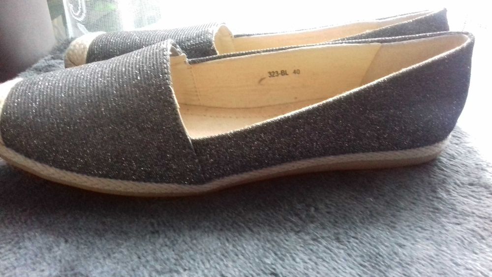 baleriny szare błyszczące roz. 40