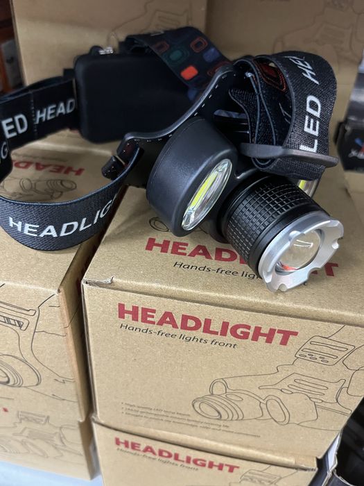 Lanterna de cabeça lec com zoom