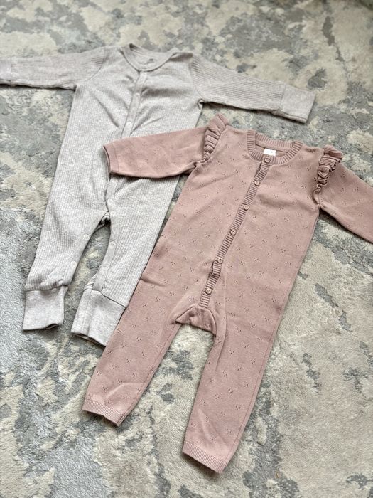 Теплі чоловічки ромпери H&M 74 розміру 6-9 місяців для дівчинки