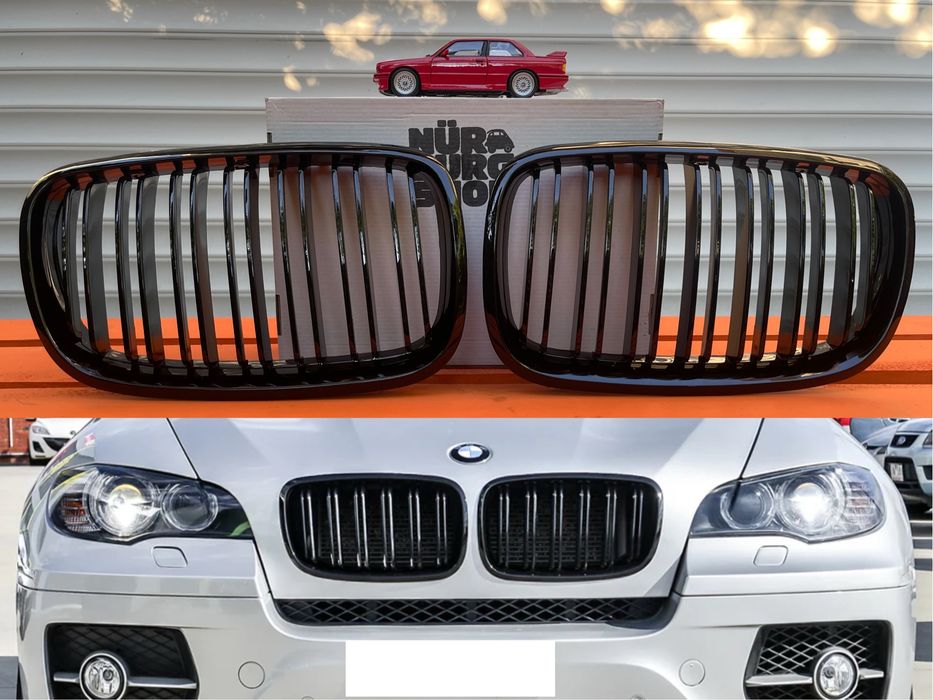 М решетка радиатора для БМВ Е70 Е71 BMW E70 E71 ноздри c двойными ребрами