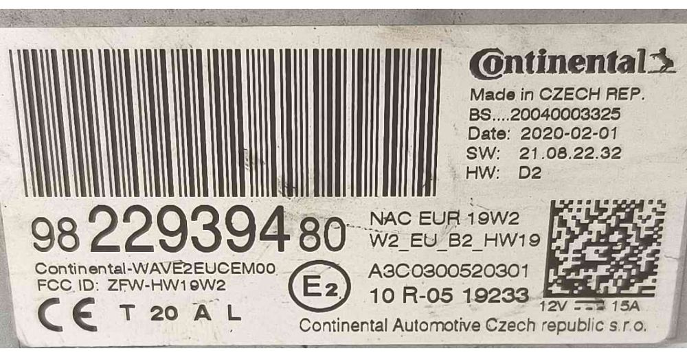 Rádio / Auto Rádio 9822939480 - CITROËN C3 III Van