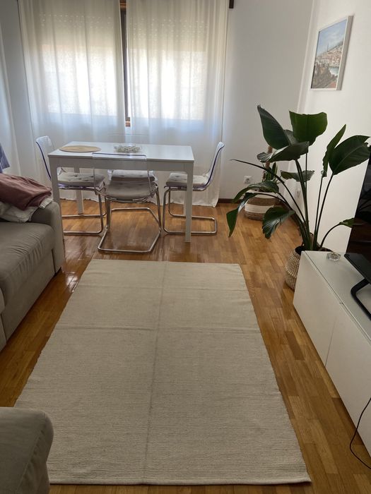 Tapete branco/creme 100% algodão