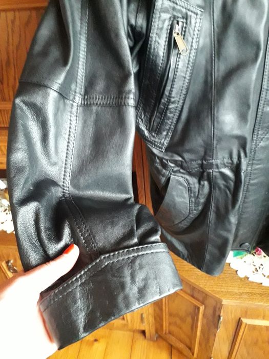 Skórzana kurtka damska przedłużana rozmiar L
