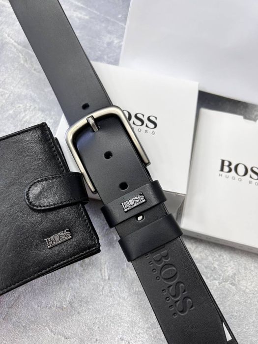 Мужской подарочный набор ремень +портмоне из натуральной кожи