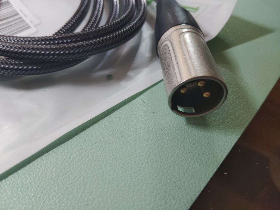 Przewód kabel duży Jack do mikrofonu plecionka professional