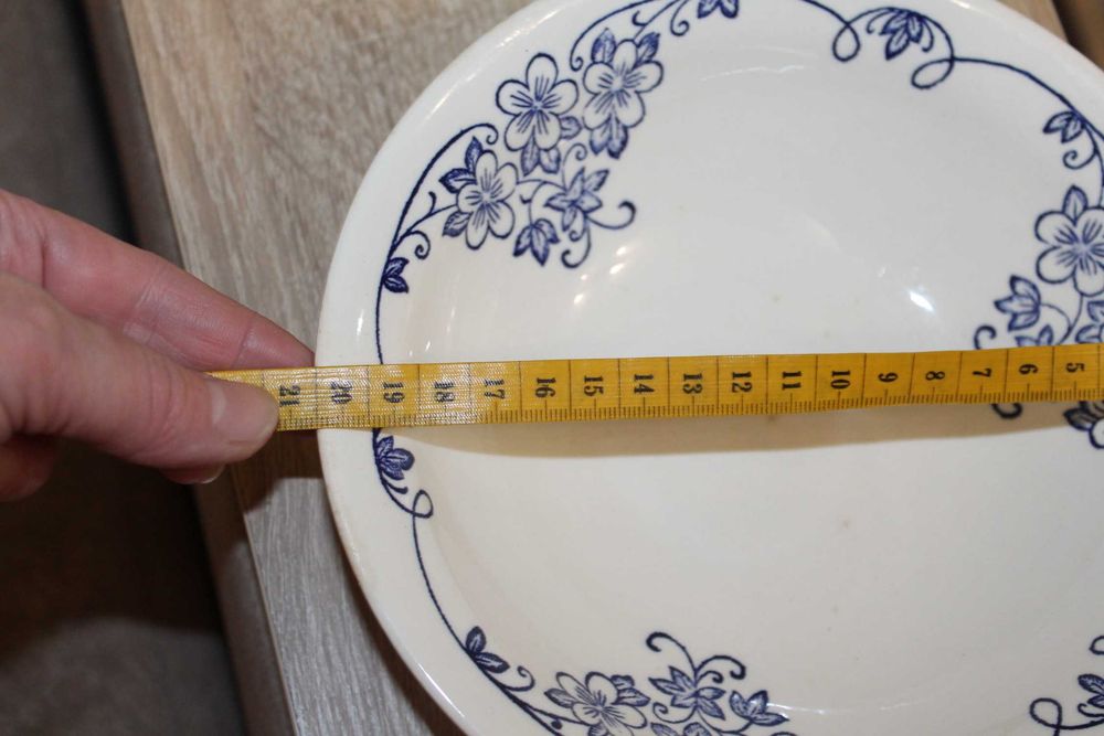 Тарелки суповые винтажные Буды синие цветы 2 шт