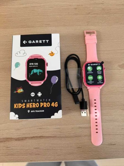 Smartwatch Garett Hero Pro 4G różowy – GPS, rozmowy, SOS