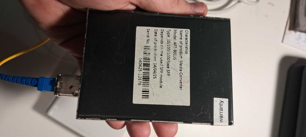 Гігабітний медіаконвертер ALISTAR AFT-9000S + SFP, оптичний бокс, БЖ