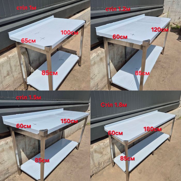 Вироби з нержавійки для професійної кухні. Столи.