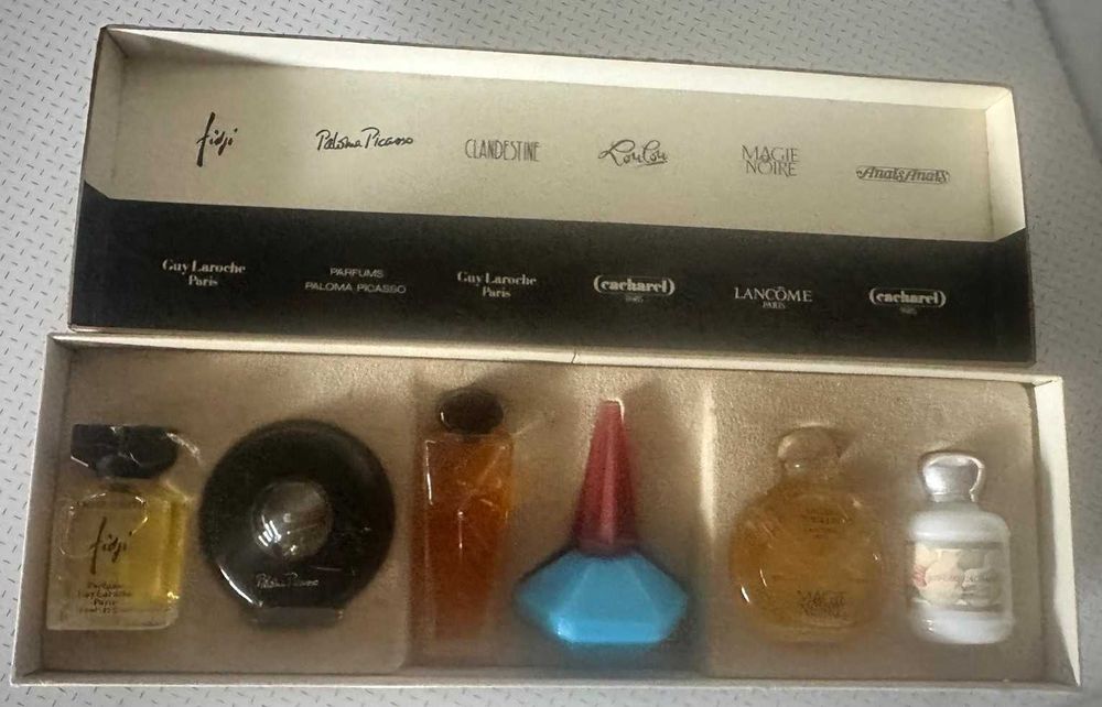 Cofret Vintage Miniaturas de Perfumes Clássicos Franceses