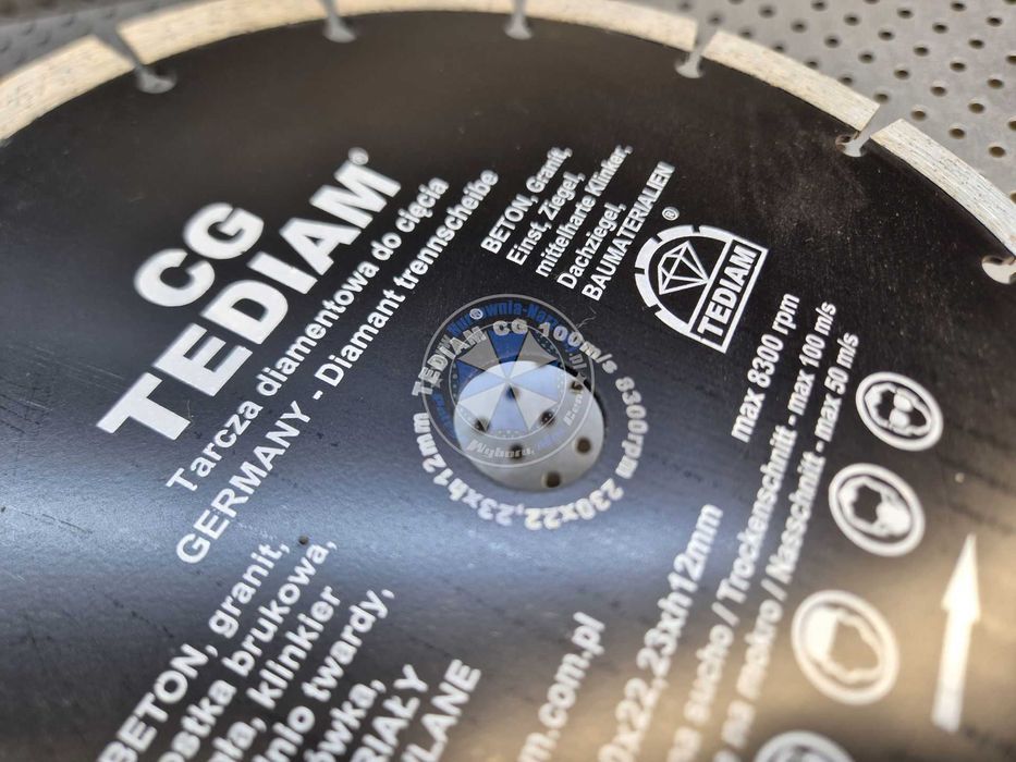 Tarcza do betonu 230mm 100m/s tarcza diamentowa 230mm tarcza do kostki