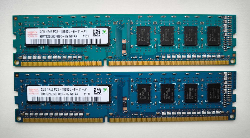 Память для ПК "Hynix" и "Kingston"  DDR3/1333MGz/CL9  планки по 2Gb