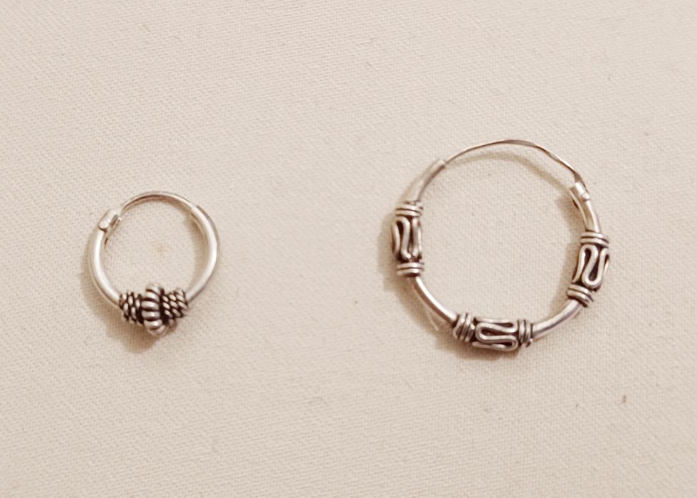 2 argolas de prata para piercing - NOVAS