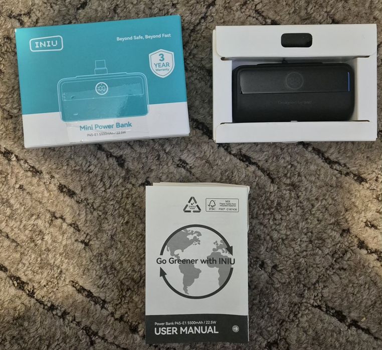 Iniu P45-E1 Powerbank 5500 mAh i mocy 22,5 W, USB-C