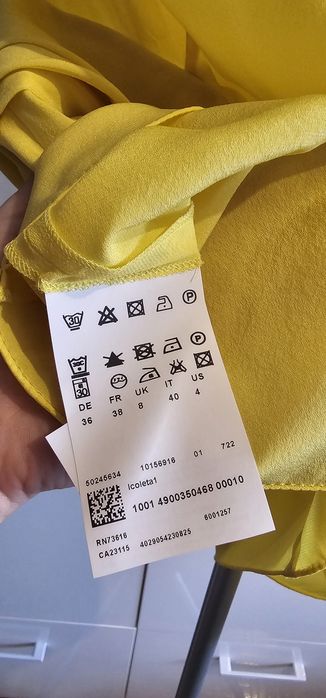 Bluzka Hugo Boss kanarkowy żółty jedwab 36 S