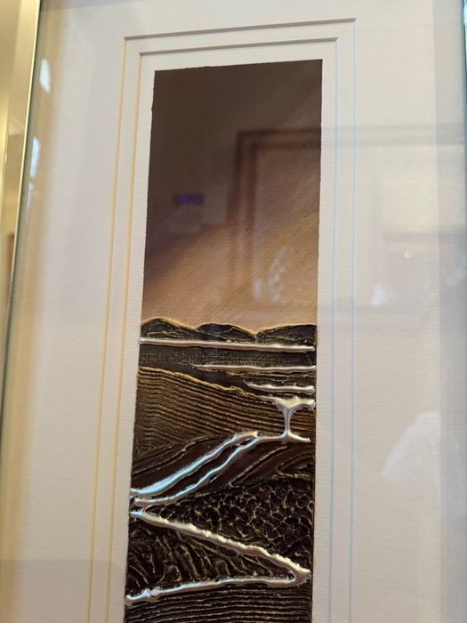 Conjunto de Quadros pintado a mão NOVO com folha de prata