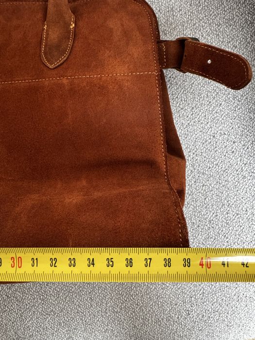 Torebka zamszowa, Suede Tote Bag, brązowa