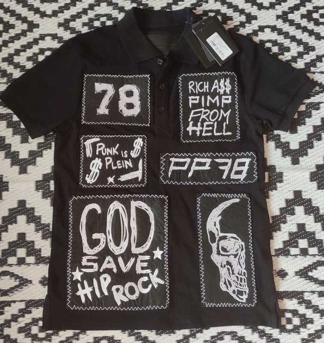 Philipp Plein polo nowa z metkami drill drip streetwear swag y2k
