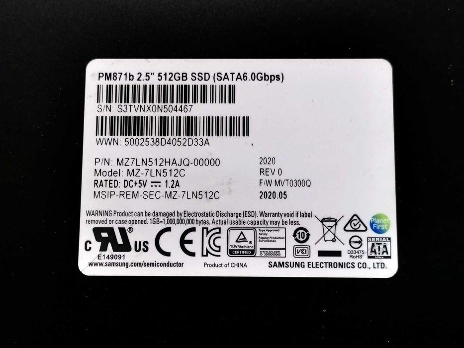 SSD 512GB Samsung Pm871B