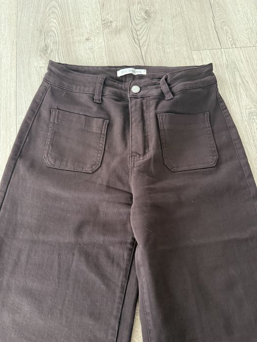 Jeansy culotte czekolada M