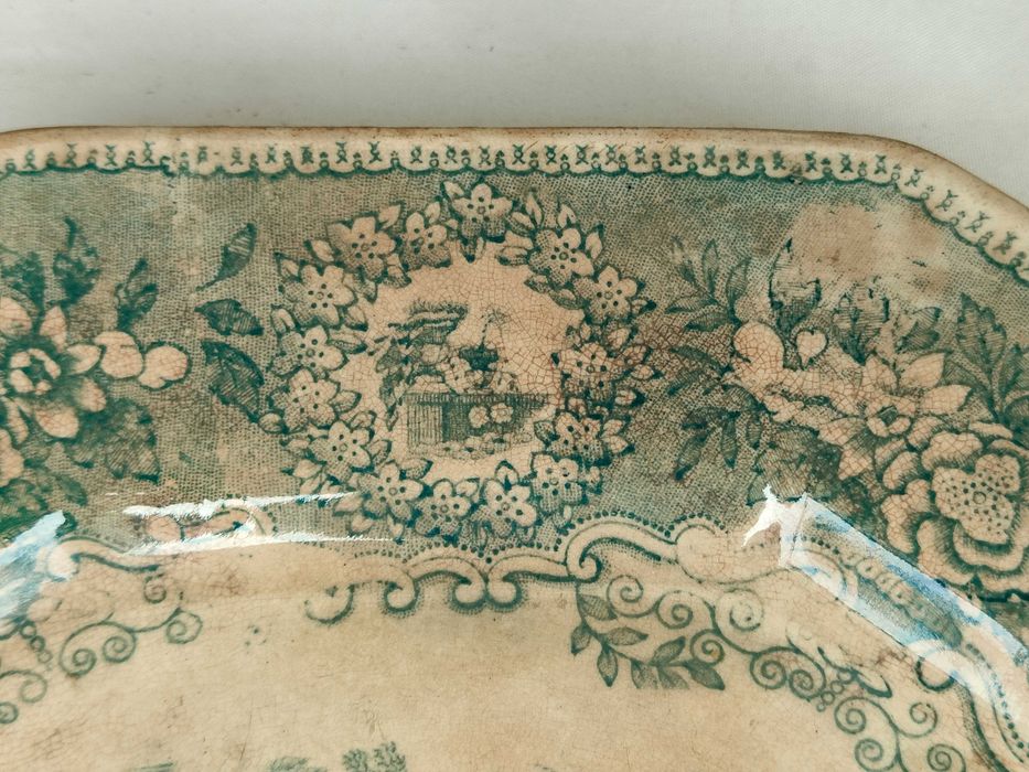 Travessa | Motivo Estátua | Verde | Real Fábrica de Sacavém | 1886