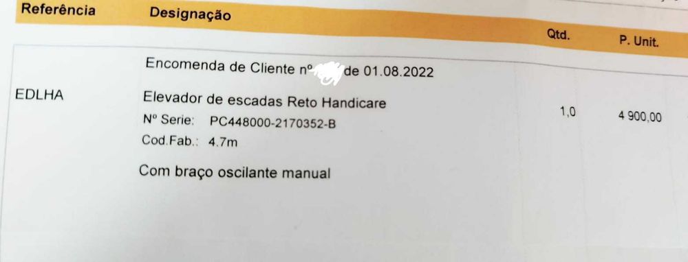 Elevador de Escadas / Cadeira Mobilidade Condicionada