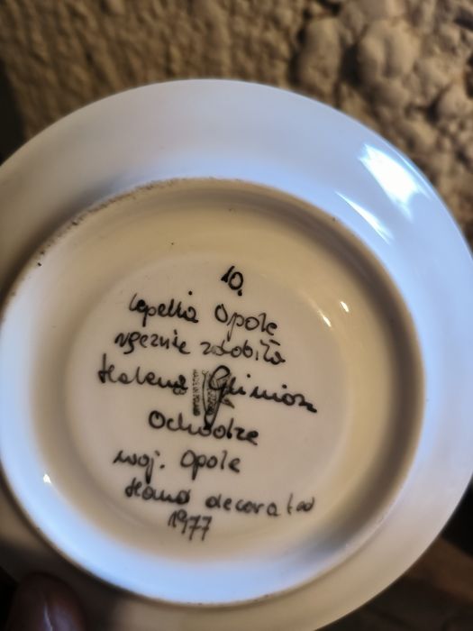 Cepelia Opolska talerzyki ręcznie malowane