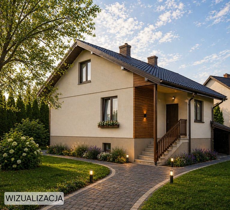 Dom w cenie mieszkania 72m2 + 84m2 poddasze  3 budynki gospodarcze garaż warsztat pracownia Mszadla Skierniewice Łowicz Głowno siedlisko REZERWACJA