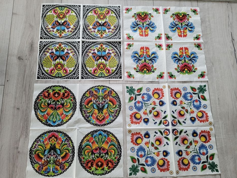 Serwetki 10 sztuk polski folklor łowickie
