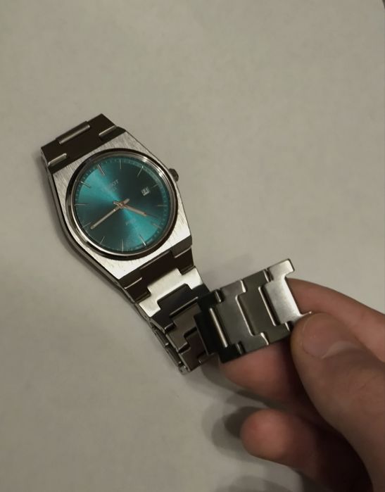 Годинник Tissot PRX Quartz 40 мм, бірюзовий циферблат