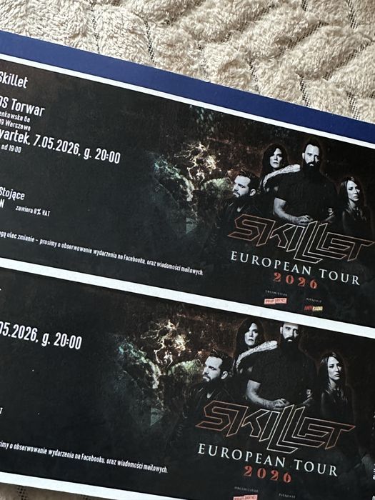 bilet na koncert skillet