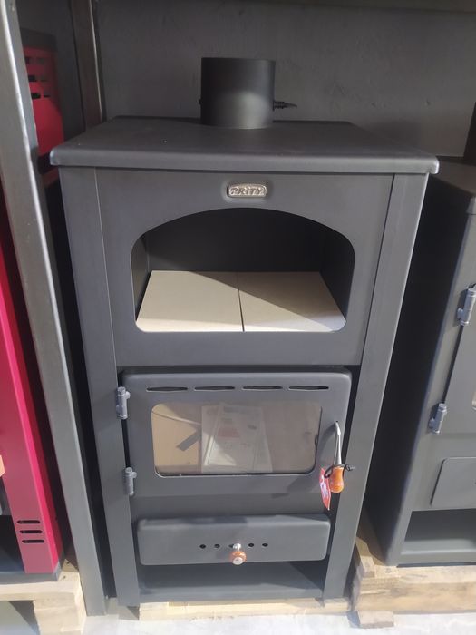 Піч буржуйка PRITY K2 10 кВт з великим склом та шибером
