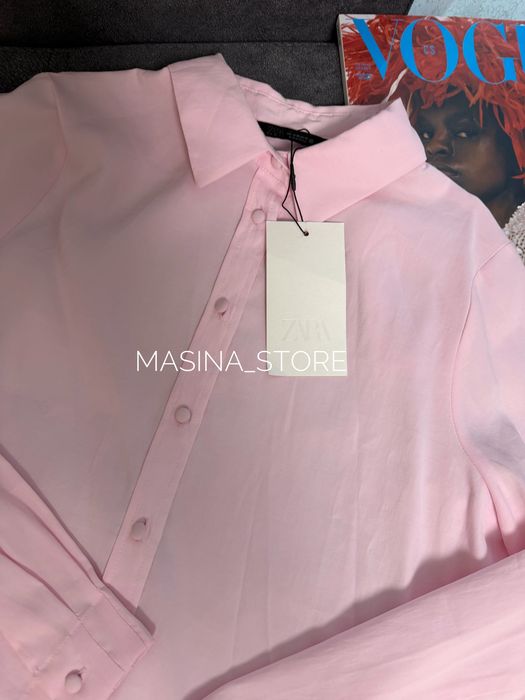 Нова жіноча рожева сорочка Zara XS рубашка блуза оригінал Зара