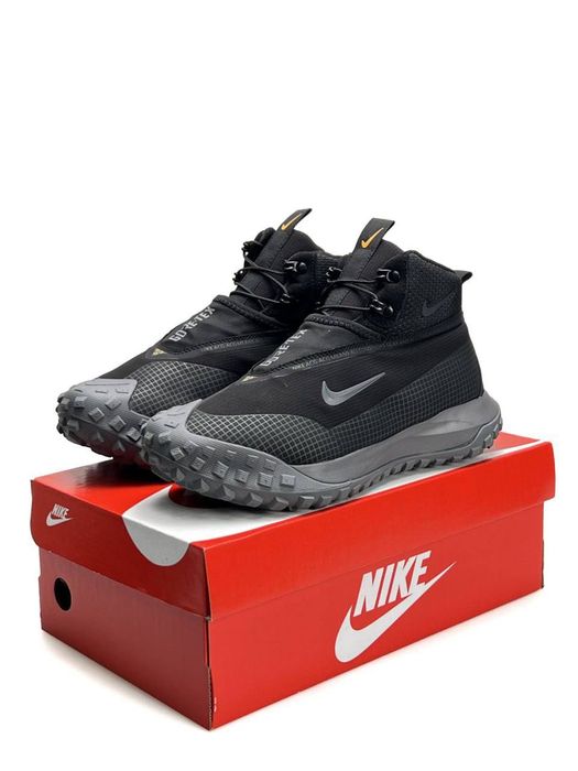 НОВИНКА! Nike ACG Mountain Fly High Fur Black Grey 41 42 43 44 45 46 найк хутро високі сірі