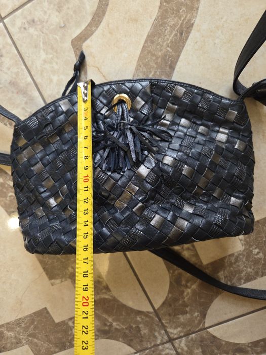 Сумка з плетеної шкіри