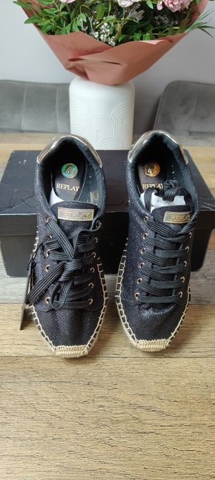 NOWE buty espadryle damskie Replay rozmiar 39 wkładka 25 cm czarne