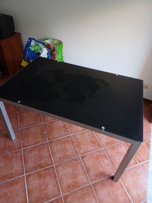 Mesa em vidro, de sala de jantar