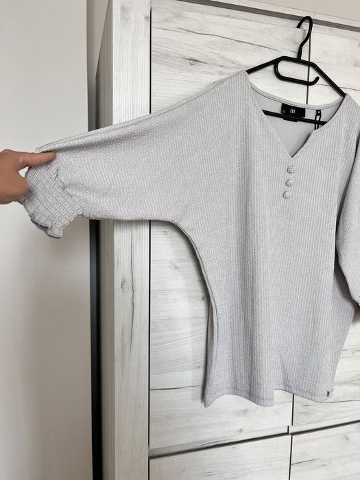 Szara bluzka monnari M L z rękawem 3/4