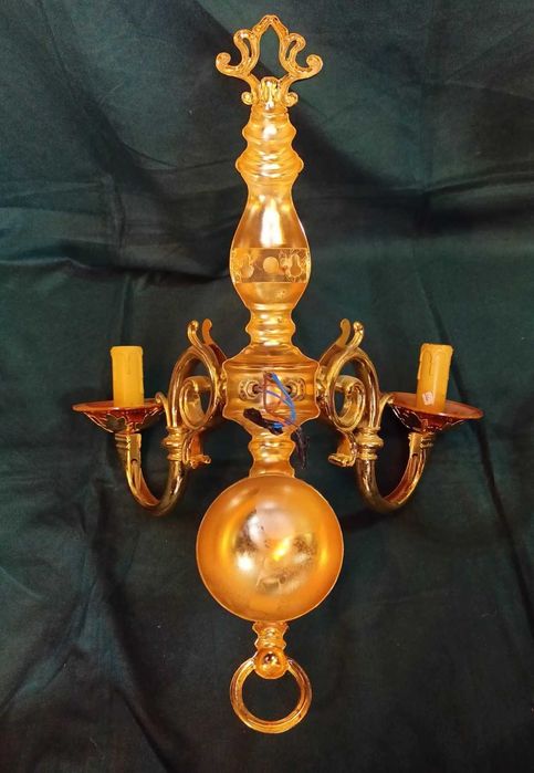 Par Apliques 2 Lâmpadas Metal Dourado