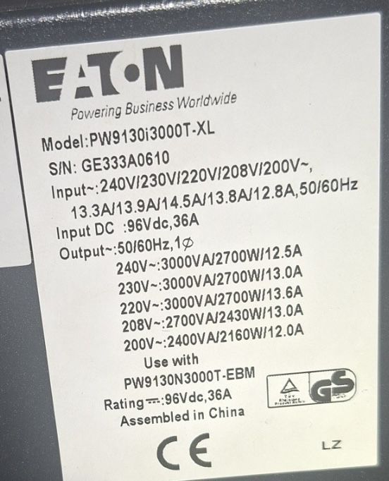 Джерело Безперебійного Живлення (ДБЖ) Eaton 9130 3000VA / 2700W