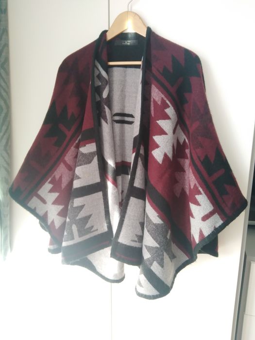 Narzuta peleryna ponczo damska etniczne wzory jesienna wiosenna
