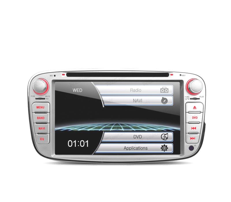 AUTO RADIO 2DIN 7" PARA FORD REDONDO COR CINZA USB GPS TACTIL HD