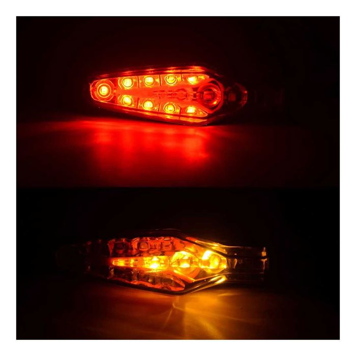 Par de Piscas LED para motos BMW - luz âmbar fumada