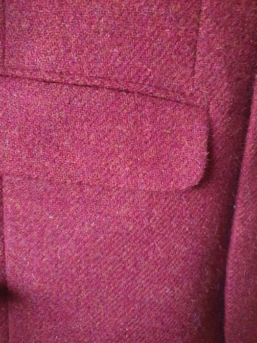 Harris Tweed Cento Mila , marynarka r.50, oversize, bordo