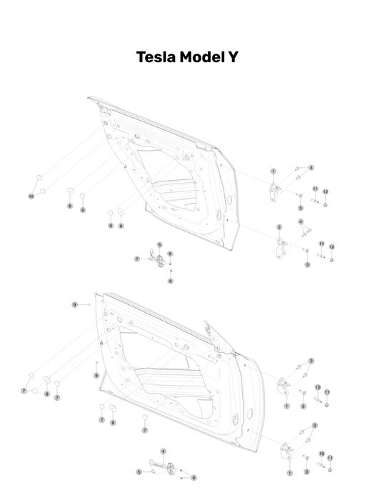Обмежувач дверей, ограничитель двери, петли/завіси Tesla Model 3/Y