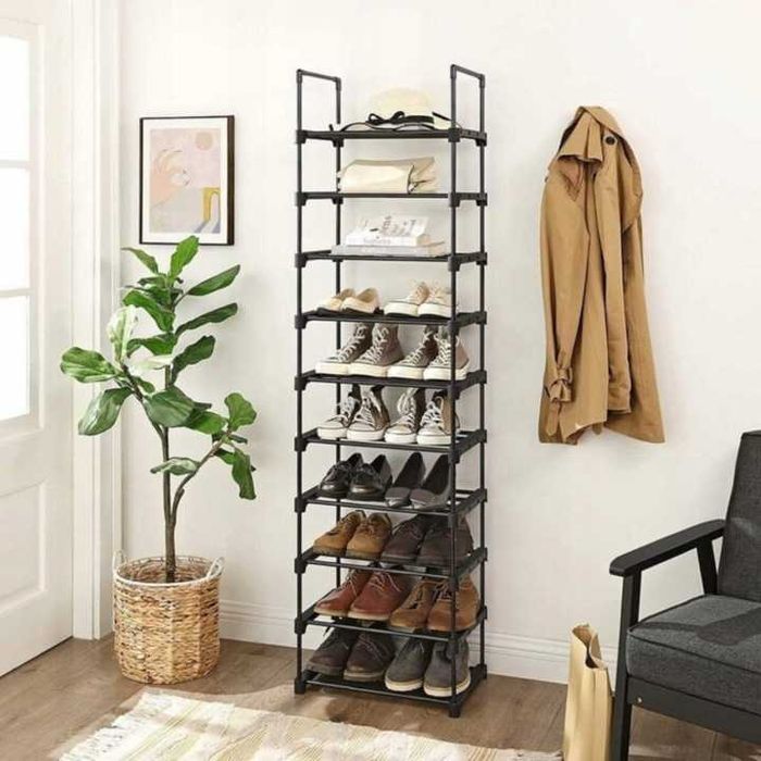 Organizer na buty metalowy XXL 10 poziomów półka do przechowywania