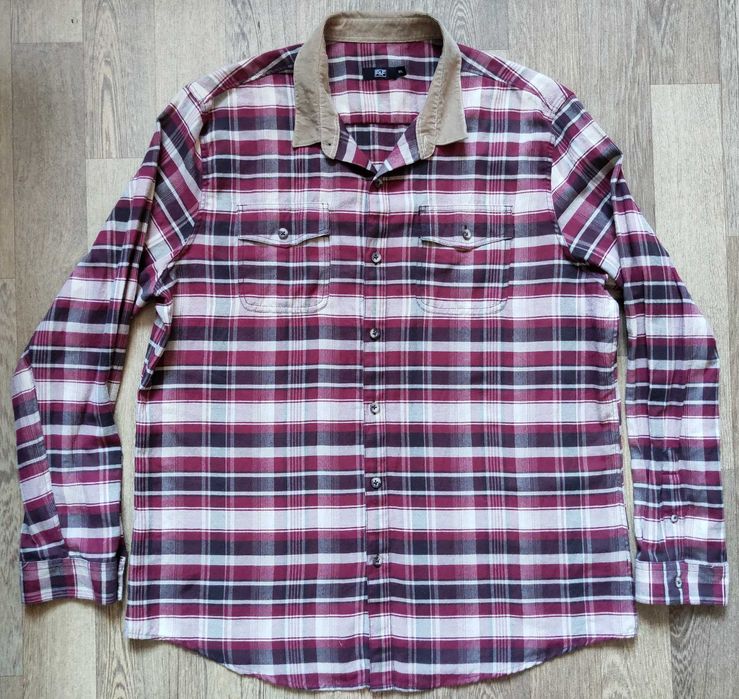Mужская рубашка F&F, размер XXL в клетку c длинным рукавом